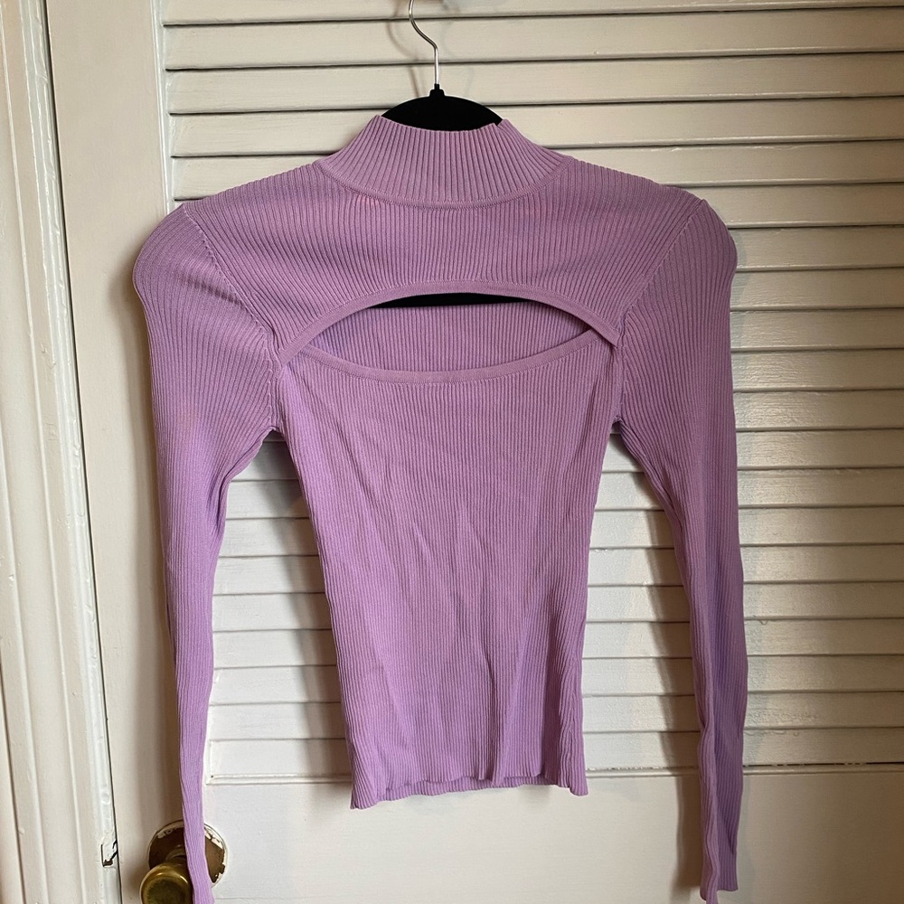 MINKPINK Lilac Ribbed Cutout Bodysuit